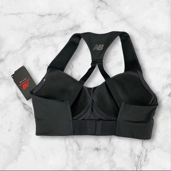 New Balance Power X Black Sports Bra Size M (D-DD) High Impact Bra NWT - Picture 15 of 16